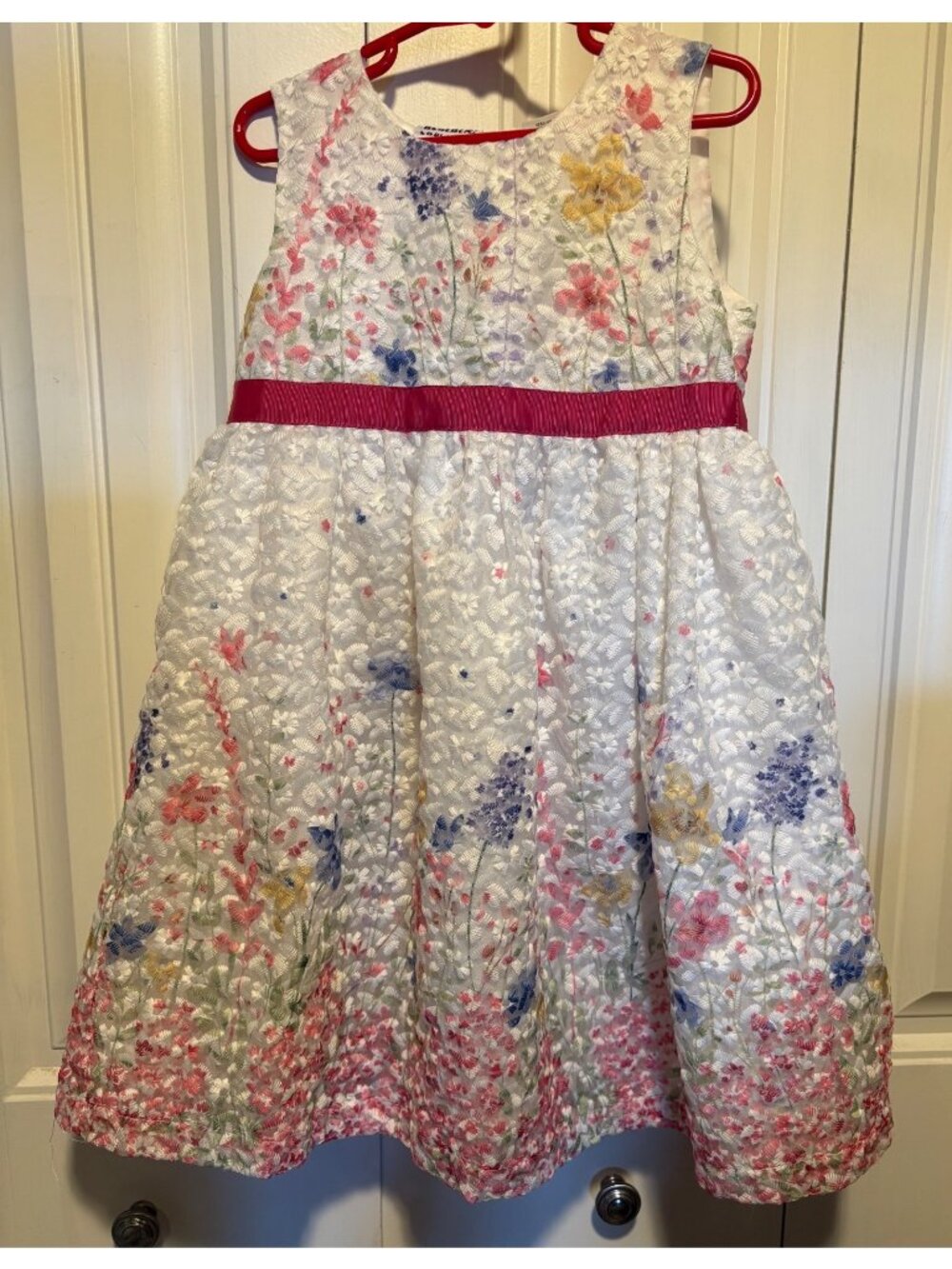 Blueberi Boulevard Girls White Floral Dress Size 6x